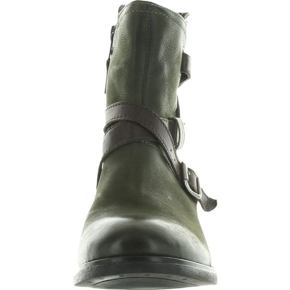 Miz Mooz Womens Griffin Green Leather Asymmetric Ankle Boots Shoes NWT - Picture 3 of 3